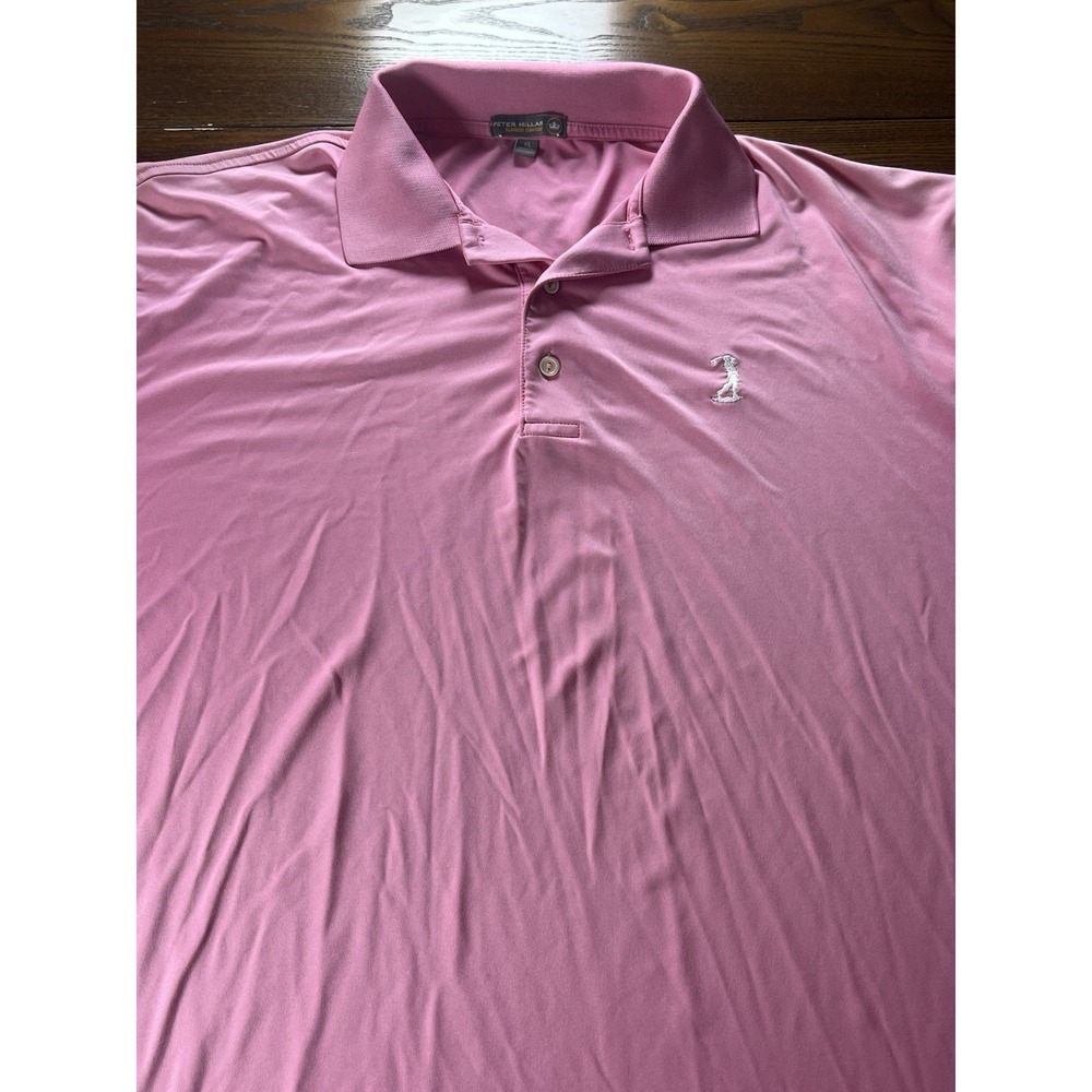 Peter Millar Golfer Logo Polo Shirt Mens XL Pink Summer Comfort Performance